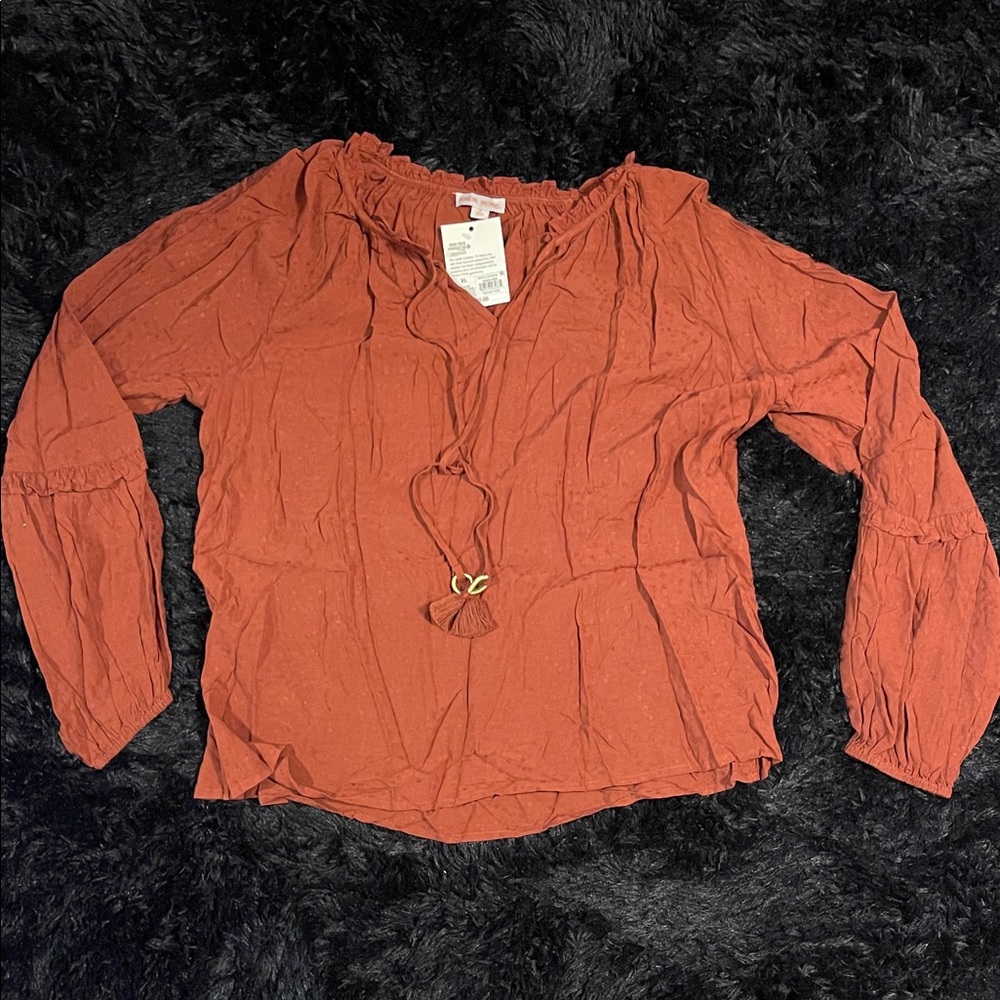 Knox Rose Terracotta Textured Blouse
